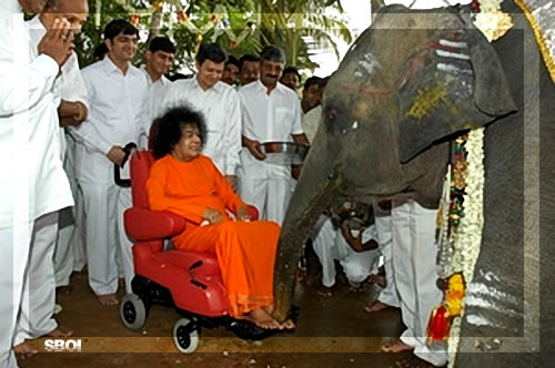 Sathya Gita taking padanamaskar 