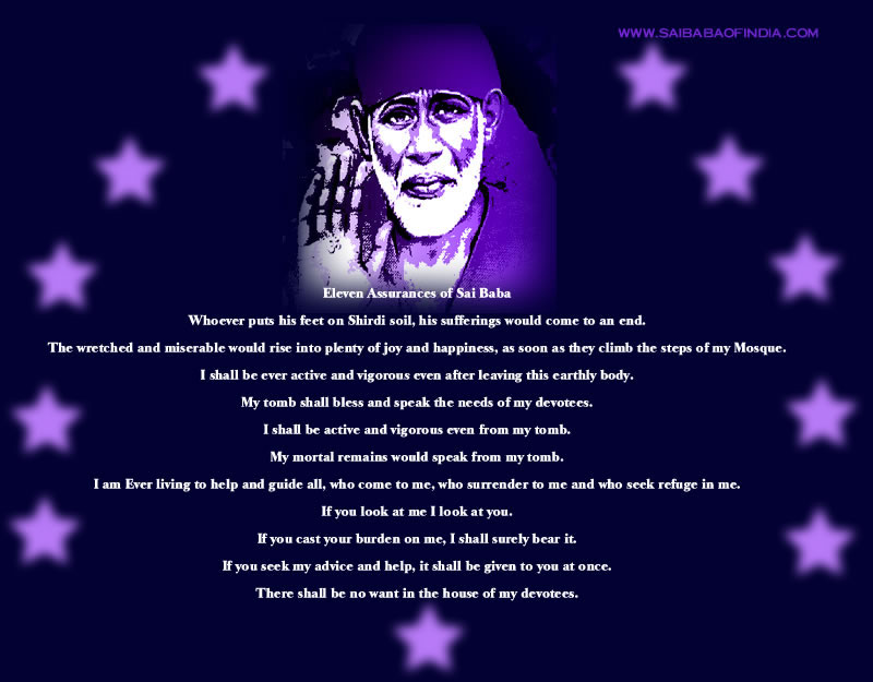 wallpapers for desktop with quotes. "entrancing", Shirdi-baba-eleven-assurances-quotes-wallpaper "assurance"