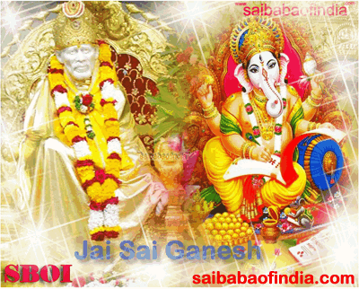 SAI BABA _ ganesha_chathurthi_greeting_cards - sai_baba & ganesha themed  cards