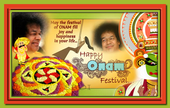 Onam Greeting cards - sri sathya sai baba