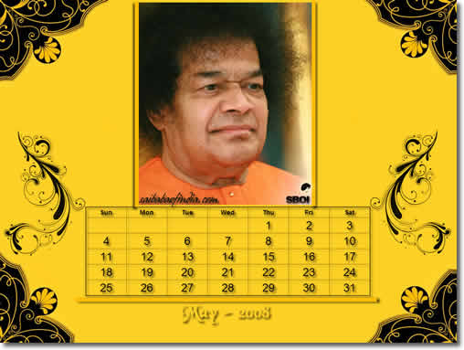 Sai Baba May Calendar 2008