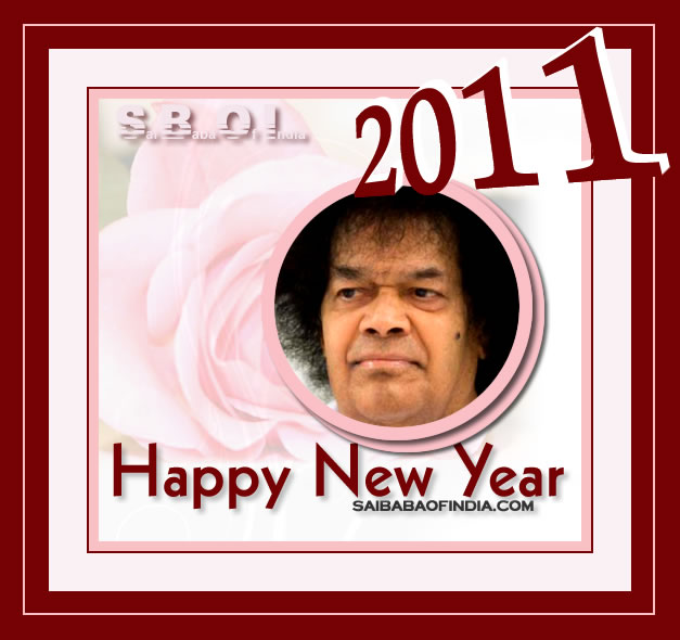 Sai Baba theme  Happy New Year greeting cards 