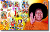 SRI SATHYA SAI BABA WITH INDIAN GOD - WALLPAPER - COLLAGE-BACKGROUND-DESKTOP