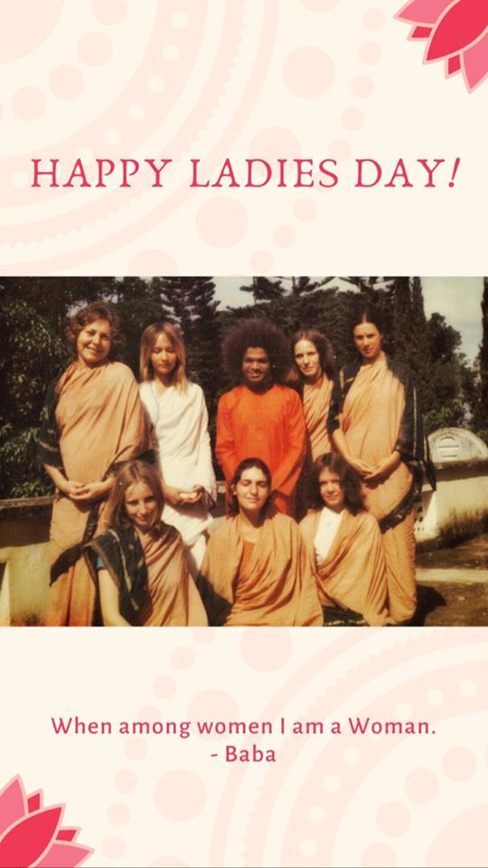sathya sai baba picture with woman western woman indian woman- Ladies Day