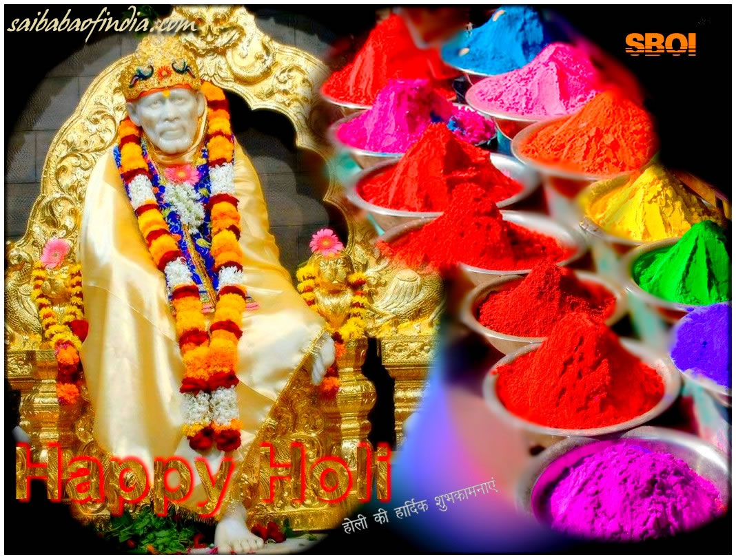 SAI BABA Holi greeting cards - SHIRDI SAI BABA - Sathya Sai Baba , Sai Baba 